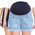 thumbnail image 1 of THDHVS Maternity Jeans,Maternity Pants for Women,Maternity Denim Shorts for Women with An Elastic Waistband and Functional Pockets Solid Color Shorts Comfortable Fits for Your Casual Style, 1 of 7