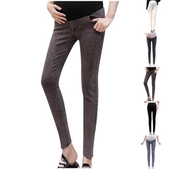THDHVS Maternity Jeans,Maternity Pants for Women,Maternity Skinny Jeans for Women Made with Stretch Denim for All-Day Comfortable Features Supportive Belly Panel and Modern Slim Fits Through The Leg