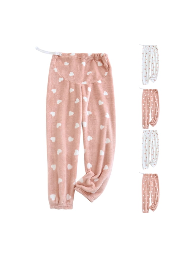 Maternity Pants,Maternity Pants for Women,High Waisted Maternity Pants with Belly Support Cozy Flannel Plush Material Ideal for Cool Weather Plus Size Loose Fits Pants Warmth and Comfortable