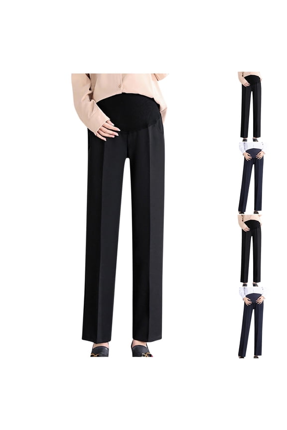 Maternity Pants for Work,Maternity Pants,Maternity Dress Pants for Work with High Waist and Fashion Belly Support Straight Leg Suit Pants Fashion and Polished Look for Office Wear
