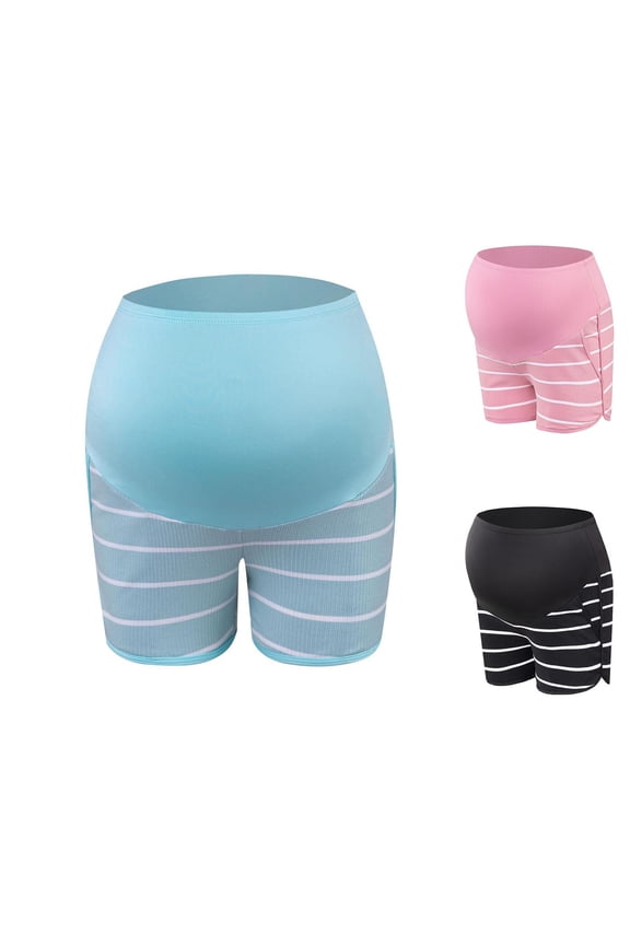 Maternity Shorts,Maternity Shorts for Women,Maternity Athletic Shorts with Abdominal Support and 2-Way Stretch for Comfortable Sporty Contrast Panel Combines Style with Everyday Function