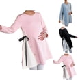 thumbnail image 1 of THDHVS Maternity Tops,Maternity T Shirts,Maternity Shirts Pleated Long Sleeve Tops Tunic Casual Pregnancy Clothes Black XL, 1 of 3