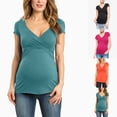 thumbnail image 1 of THDHVS Maternity Tops,Maternity T Shirts,Nursing Top for Maternity Women Solid Color Stretchy Loose Fits Short Sleeve Soft Breathable for Breastfeeding Comfortable Black XL, 1 of 10
