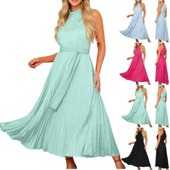 THDHVS Maxi Dresses for Women 2025,Women's Casual Dresses,Women's Lace V-neck Tie Chiffon Fly Sleeve Dress Green M