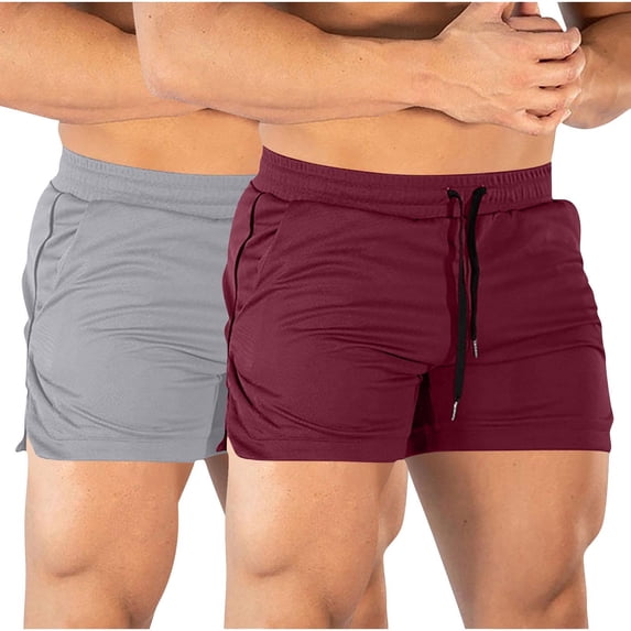 THDHVS Men's Shorts,Shorts for Men,Compression Training Tights Mesh Panels Fast Dry Breathable for Gym Wine