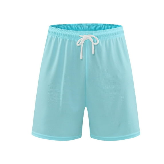 THDHVS Mens Gym Shorts,Athletic Shorts for Men,Athletic Shorts with Pockets Basketball Shorts Lightweight Fast Dry Gym Workout Shorts for Men Light Blue XL