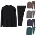 thumbnail image 1 of THDHVS Mens Pajamas Set,Pajamas for Men,Men Solid Color Thermal Underwear Set with High Elasticity Long Sleeves and Pants for Warmth Black L, 1 of 3