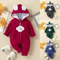 thumbnail image 1 of THDHVS Newborn Boy Clothes,Baby Girl Outfits,Newborn Boys Girls Jumpsuit Hooded Soft Rompers Long Sleeve Outwear Outfits Green 0-3 Months, 1 of 7