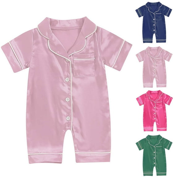 THDHVS Newborn Boy Clothes,Girls Romper,Long Sleeve Solid Color Girls Romper with V-Neck and Elastic Cuff for Infant Girl Clothes Hot Pink 3-6 Months