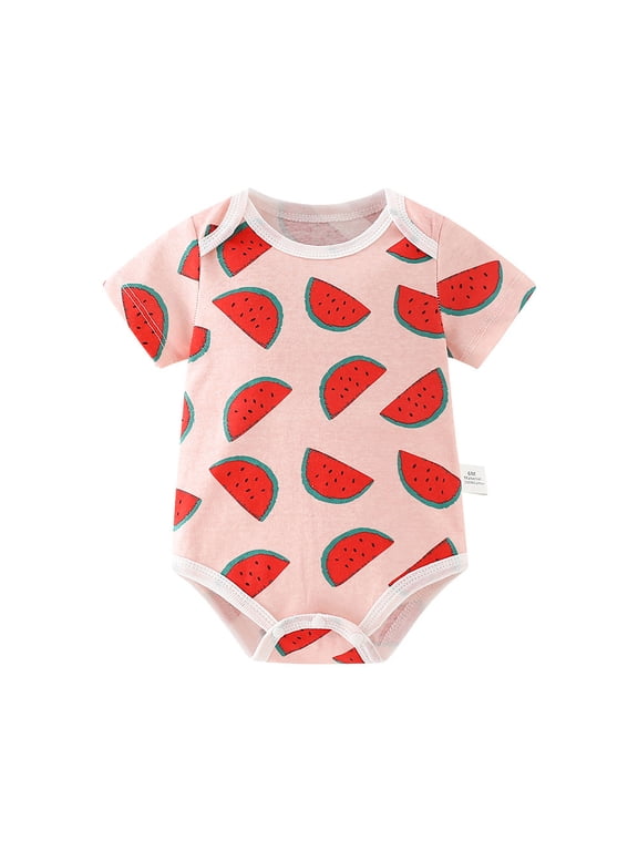 Newborn Boy Clothes,Print Short Sleeve Toddler Romper Triangle Bodysuit Thin Breathable Summer Casual Wear,Baby Boy Outfits Red 3-6 Months