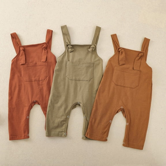 THDHVS Newborn Boy Outfits,Rompers for Girls,Newborn Boy Girl Clothes Infant Romper Fall Winter Outfits Bodysuit Solid Overalls Red 12-18 Months