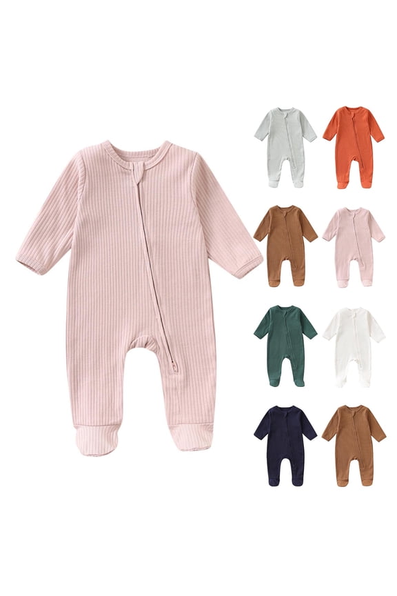 Newborn Boy Outfits, Newborn Girls Boys Footie Zip-up Bodysuit Soft Cotton Romper Mint Green 6-9 Months