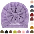 thumbnail image 1 of THDHVS Newborn Hats,Baby HatKnitted Beanie with Bow Decor Matching Headband Soft Elastic Hair Accessory for Infant Girls Pink Free Size, 1 of 3