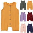 thumbnail image 1 of THDHVS Newborn Onesies,Solid Color Cotton Short Sleeve Romper for Newborn Baby Summer Wear Lightweight and Everyday Comfortable,Baby Boy Clothes 0-3 Months, 1 of 6