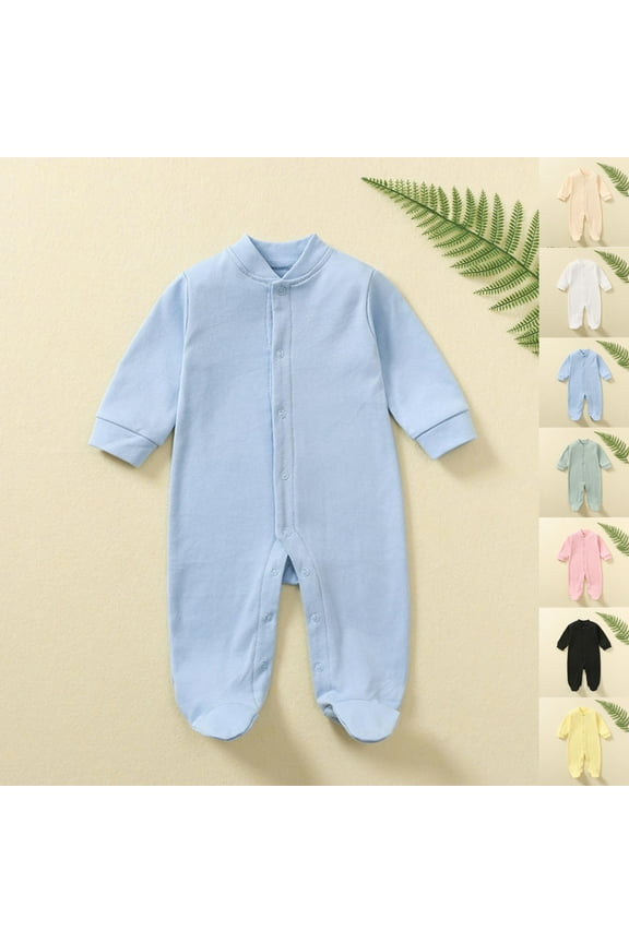 Newborn Sleepers,Baby Girl Clothes,Newborn Unisex Solid Soft Footed Sleep and Play Jumpsuit Romper Pink 0-3 Months