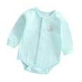 thumbnail image 1 of THDHVS Newborn Sleepers,Baby Girl Clothes,Soft Bodysuit for Easy Diaper Change Infant Toddler Jumpsuit Mint Green 0-3 Months, 1 of 2