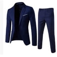 thumbnail image 1 of THDHVS Outfits for Men,Men's Casual Suit Suit Wedding Queue Performance Button Men's Suits Navy, 1 of 2