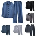 thumbnail image 1 of THDHVS Pajamas for Men,Mens Pajamas Set,Gender-Neutral Fashion Flannel Sleep Set with -Zip Jacket and Elastic Waist Pants ed for Plus Size Comfortable and Easy Dressing Blue 3XL, 1 of 3