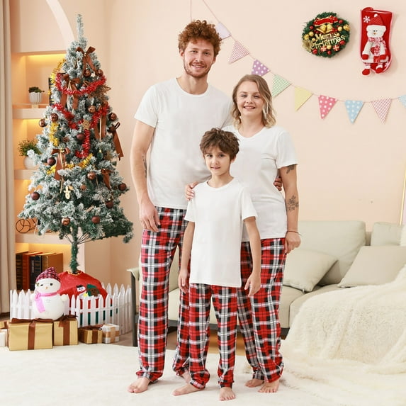 THDHVS Lounge Sets for Women,Family Pajamas Matching Sets Mathching Set Holiday Family Sleepwear Sets Long Sleeve and Pants White