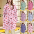 thumbnail image 1 of THDHVS Pajamas for Women,Women Flannel Bathrobe Long Nightgown with Sleeve and Hoodless for Cozy Home Wear and Relaxation Hot Pink, 1 of 4