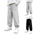 thumbnail image 1 of THDHVS Pants for Boys,Thin Sweatpants Elastic Waist Big Pockets Casual Sports Wear for Boys,Boys Sweatpants,Black 9-10 Years, 1 of 10