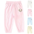 thumbnail image 1 of THDHVS Pants for Girls,Ribbed Breathable Pants Printable Elastic Waist Casual Wear for Babies,Girls Pants,Pink 18-24 Months, 1 of 10