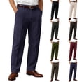 thumbnail image 1 of THDHVS Pants for Men,Men's Pants,Men Solid Color Corduroy Chino Pants with Pockets Button Fly Black, 1 of 6