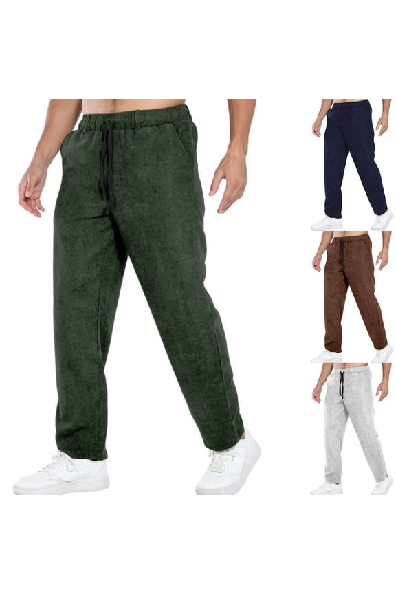 Pants for Men,Mens Pants,Men Vertical Striped Loose Fits Pants in Solid Color for Casual Versatility and Modern Style Navy XL