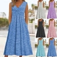 thumbnail image 1 of THDHVS Plus Size Dresses for Curvy Women,Womens Dresses,Plus Size Fashion Women Summer Casual V-Neck Sleeveless Print Long Dress Purple 5XL, 1 of 6
