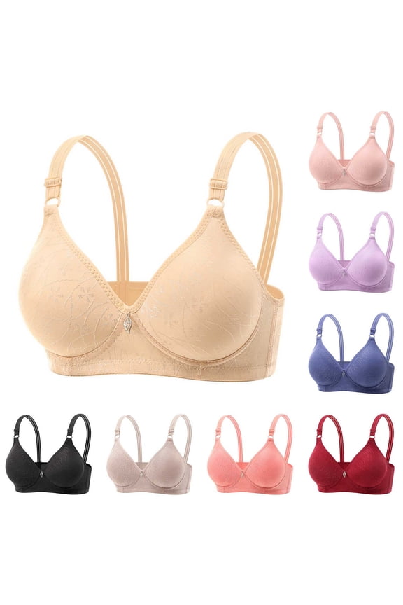 Push Up Bra,Bras for Women No Underwire,Wireless Bra Lightly Lined Breathable for Everyday Gentle Support and Comfortable Purple