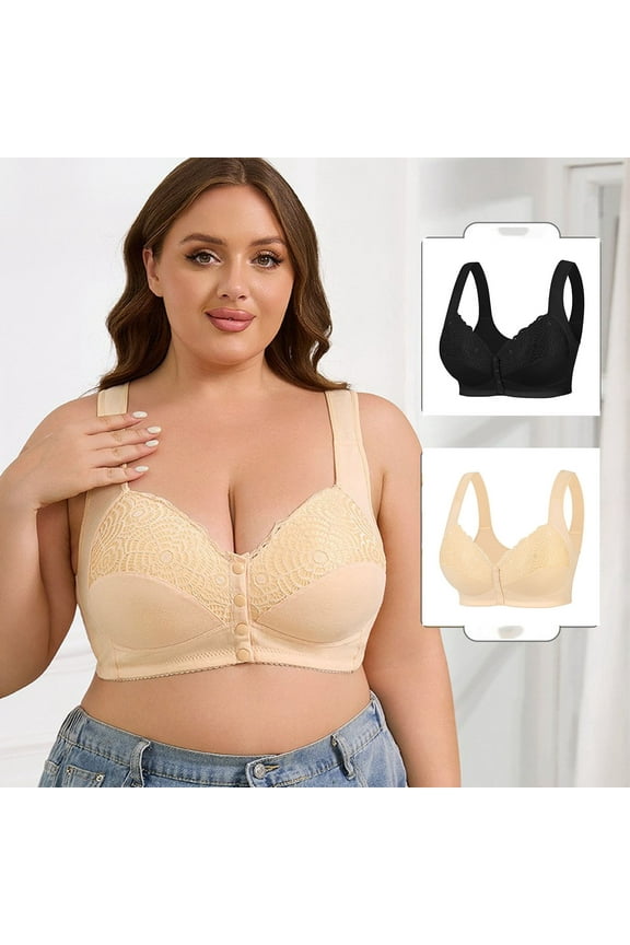 Push Up Bra,Bras for Women No Underwire,Wireless Minimizer Bra Full Coverage Side Support for Lift and Shape Beige