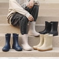thumbnail image 1 of THDHVS Rain Boots Men,Mens Shoes,Unisex Couple Fashion Casual Solid Color Letter Rain Boots Short Water Shoes Low-Top Rubber Shoes Rain Boots Dark Blue, 1 of 10