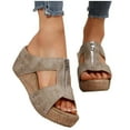 thumbnail image 1 of THDHVS Sandals Women,Comfortable Orthopedic Sandals Womens Dressy Summer Casual Walking Wedges Khaki, 1 of 6