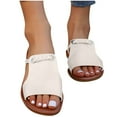 thumbnail image 1 of THDHVS Sandals for Women 2025,Women Sandals,Women's Fashion Casual Summer Daily Solid Color Woven Hollow Flat Sandals White 9.5, 1 of 5