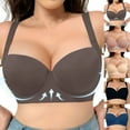 thumbnail image 1 of THDHVS Seamless Bras for Women,Push Up Bra,Plus Size 5 Hook Back Smooth Underwire Plunge Bra for Lift and Deep V Shape Dark Gray, 1 of 4