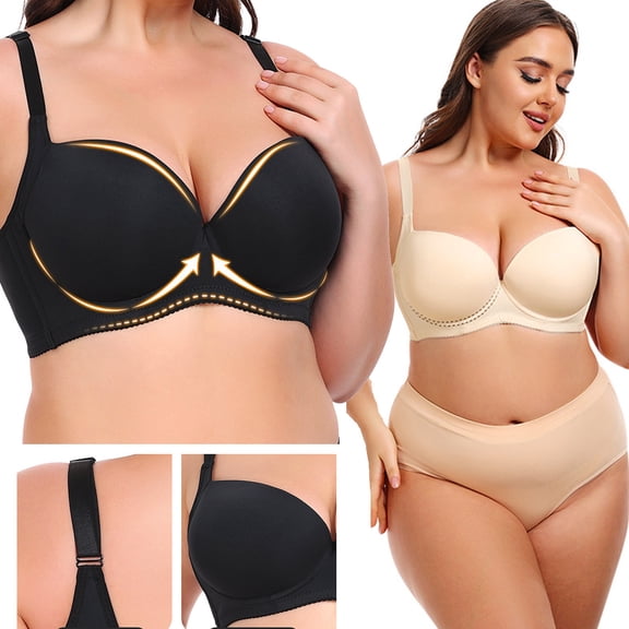 THDHVS Seamless Bras for Women,Push Up Bra,Smooth Seamless Lace Bra with Side Support for Lifted and Sculpted Silhouette Beige