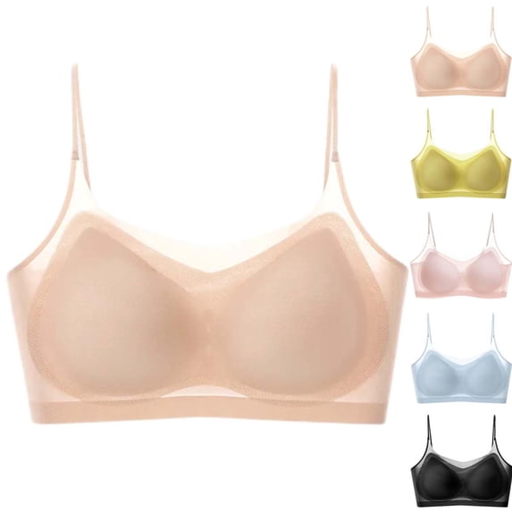 THDHVS Seamless Bras for Women,Push Up Bra,Soft Thin Seamless Bra for Small Bust Light Support and Smooth Invisible Fits Beige