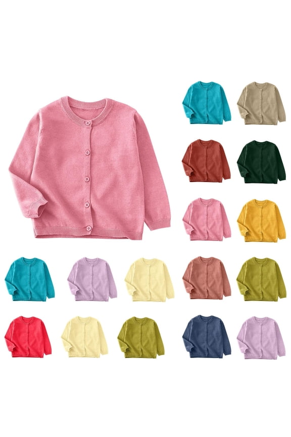 Shirts for Teens Girls,Girls Long Sleeve Tops,Girls Cotton Cardigan Crewneck Lightweight for Casual Layering Yellow 4-5 Years