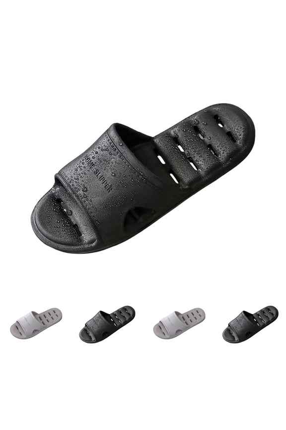 Shower Shoes,Slides for Men,Bath Sandals Quick Dry Slip Resistant for Home Shower Indoor Outdoor Gray