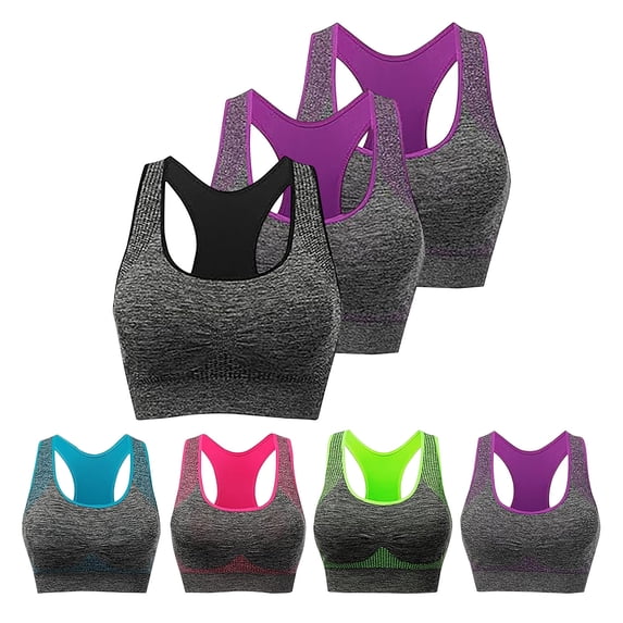THDHVS Sports Bras for Women,Wireless Bra,3 Pack Sports Bras Wirefree Light Support for Yoga Running Low Impact Gray