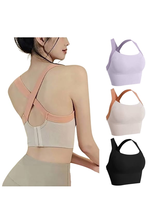 Sports Bras for Women,Wireless Bra,Plus Size Encapsulation Sports Bra Fixed Cups Medium Impact Support Purple