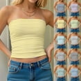 thumbnail image 1 of THDHVS Strapless Bras for Women,Push Up Bra,Double Layer Striped Bandeau Bra Fashion Top Wear Alone or Under Gray, 1 of 10