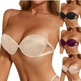 thumbnail image 1 of THDHVS Strapless Bras for Women,Push Up Bra,Solid Color Underwire Bandeau Bra Strapless for Smooth Look Under Shirts Wine, 1 of 9