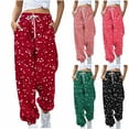 thumbnail image 1 of THDHVS Sweatpants Women,Joggers for Women,Women Color Block Print Drawstring Pants with Loose Fits for Casual Style and Comfortable Pink 2XL, 1 of 6
