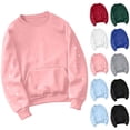 thumbnail image 1 of THDHVS Sweatshirt for Women,Womens Long Sleeve T Shirts,Women Round Neck Long Sleeve Sweatshirt with Pocket Loose Fits for Casual Comfortable andEveryday Wear Light Blue L, 1 of 5