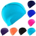 thumbnail image 1 of THDHVS Swim Hats for Kids,Solid Color Nylon Swim Hat Stretch Comfortable Breathable No Tight Design Swimming Cap for Older Kids,Kids Hat Hot Pink 8-18 Years, 1 of 3