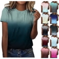thumbnail image 1 of THDHVS T Shirts for Women,Ombre Print T Shirt s Colors Gradually for Fashion Effect Everyday Casual Wear,Womens Summer Tops, 1 of 5