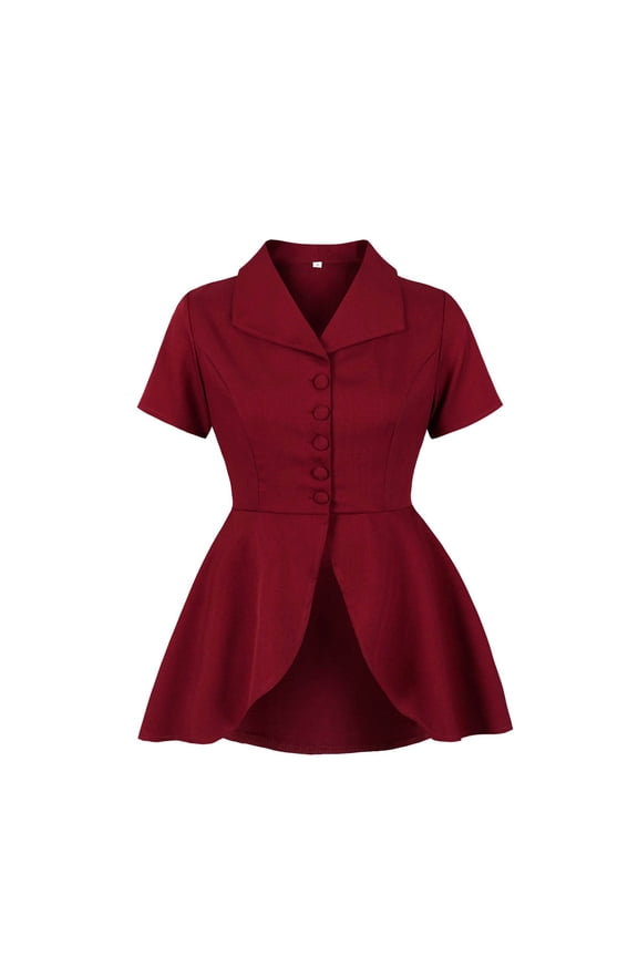 T Shirts for Women,Vintage Inspired Blouse with Puff Sleeve and Button Collar Creates Romantic Cottagecore Fashion,Womens Summer Tops