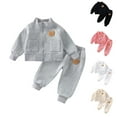 thumbnail image 1 of THDHVS Toddler Boy Outfits,Toddler Outfits for Girls,Kid's Clothing for Boys and Girls Long Sleeve Stand Up Collar with Embroidered Teddy Bear Cute Comfortable and Warm Sports Set Black 3-4 Years, 1 of 4