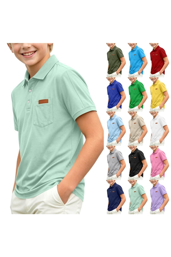 Toddler Boy Shirts,Preppy Style Lapel Short Sleeve Shirt School Uniform Casual Daily Wear for Kids Boys Girls,Shirts for Boys Purple 3-4 Years